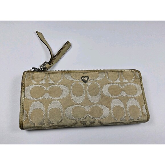 Coach Poppy Signature Corner Zip Full Size Wallet - Picture 1 of 13